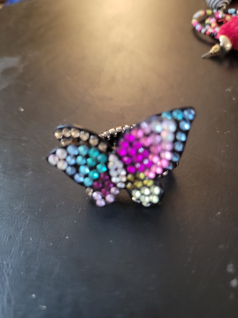 Multicolor Crystal Stretch Butterfly Ring - Women's Fashion Accessory